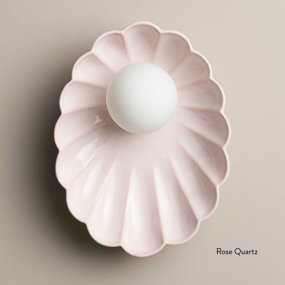 Ceramic Wall Oyster Sconce Light