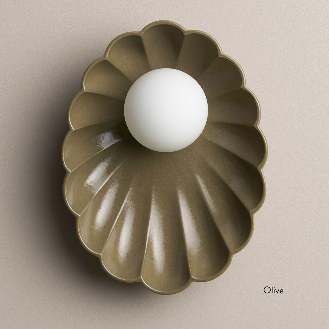 Ceramic Wall Oyster Sconce Light