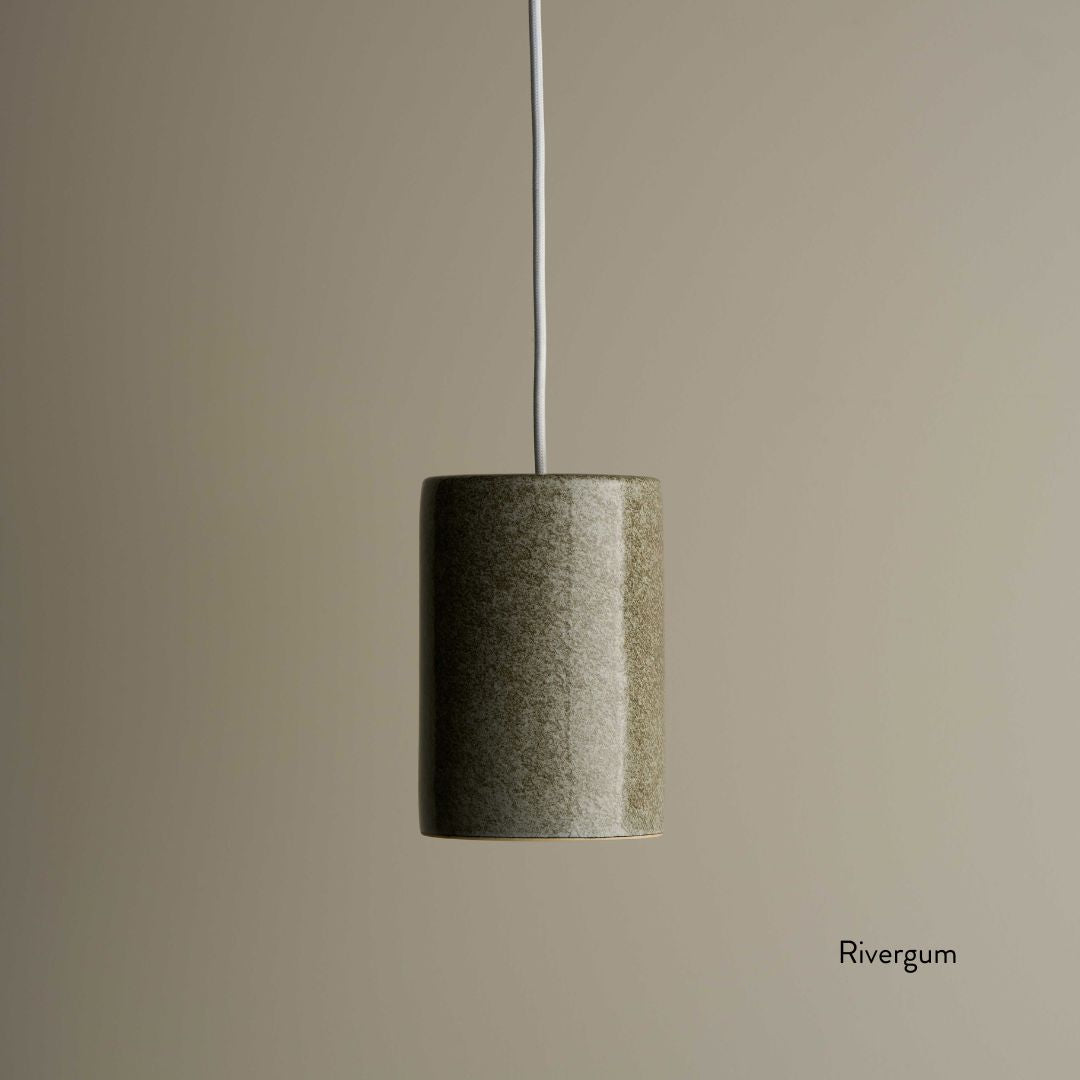 Ceramic Cylinder Pendant Light Small