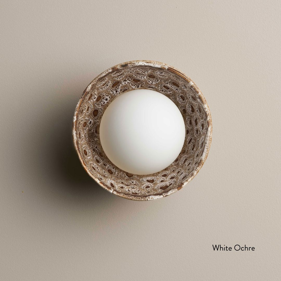 Ceramic Wall Bowl Sconce Light