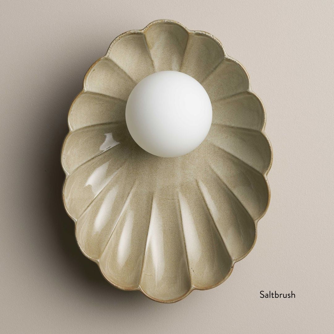 Ceramic Wall Oyster Sconce Light