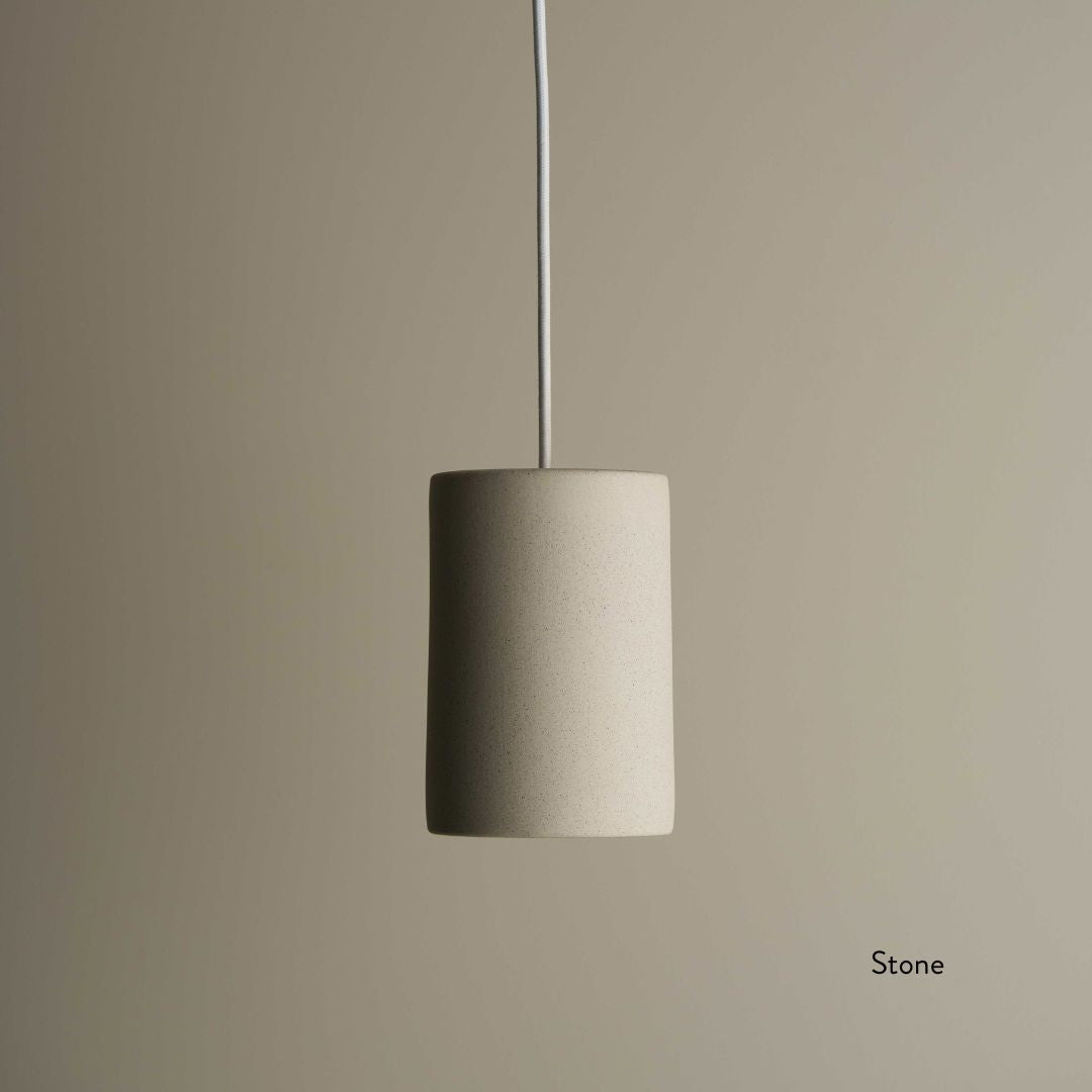 Ceramic Cylinder Pendant Light Small