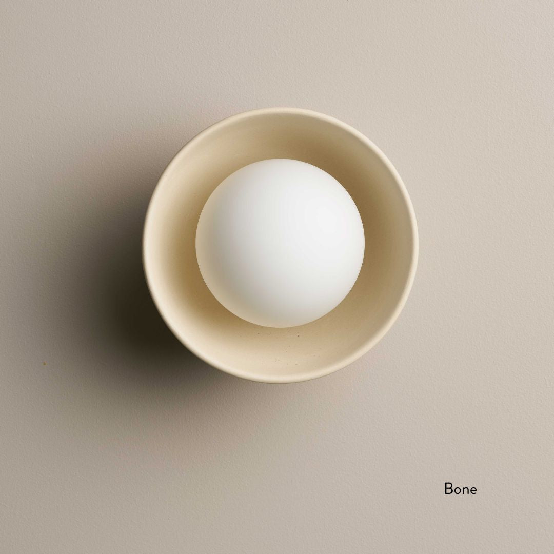 Ceramic Wall Bowl Sconce Light