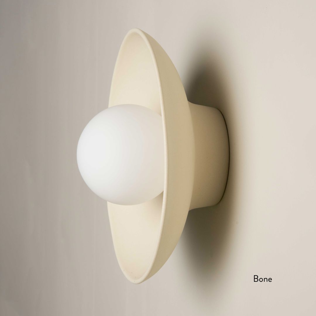 Ceramic Wall Dish Sconce Light