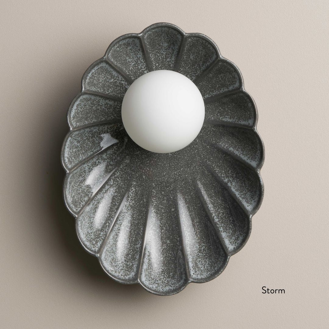 Ceramic Wall Oyster Sconce Light