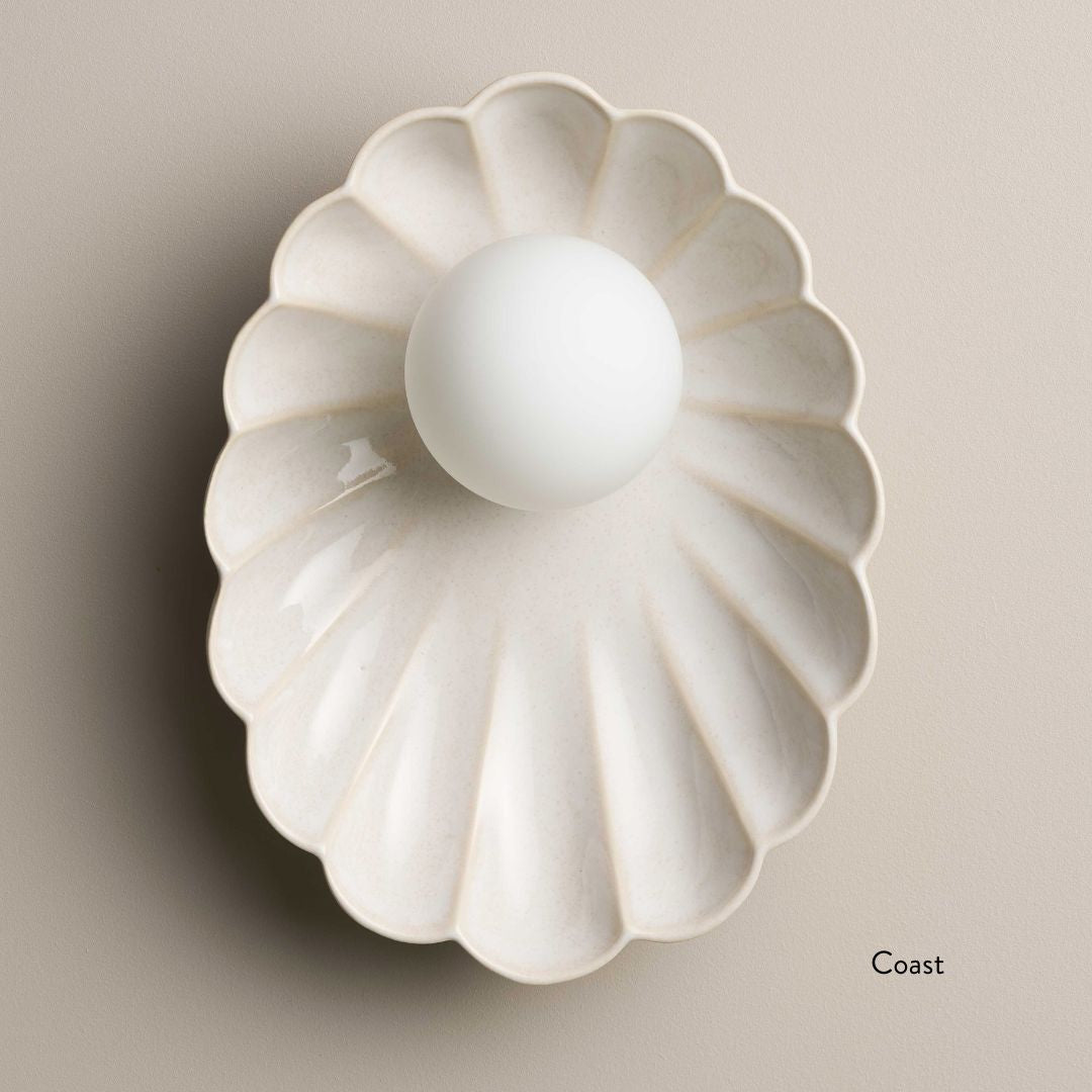 Ceramic Wall Oyster Sconce Light