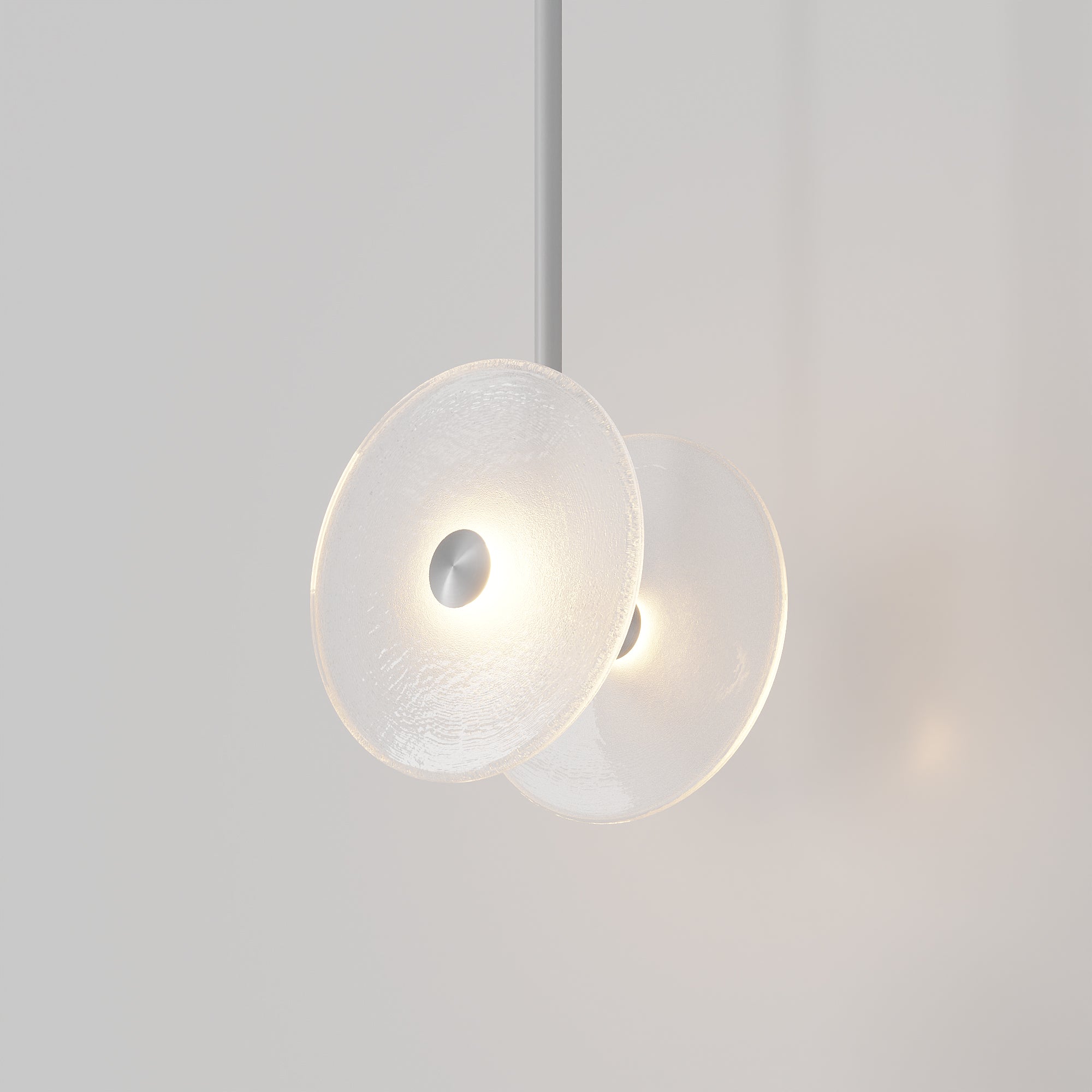 Coral Duo Rod Pendant - Frosted