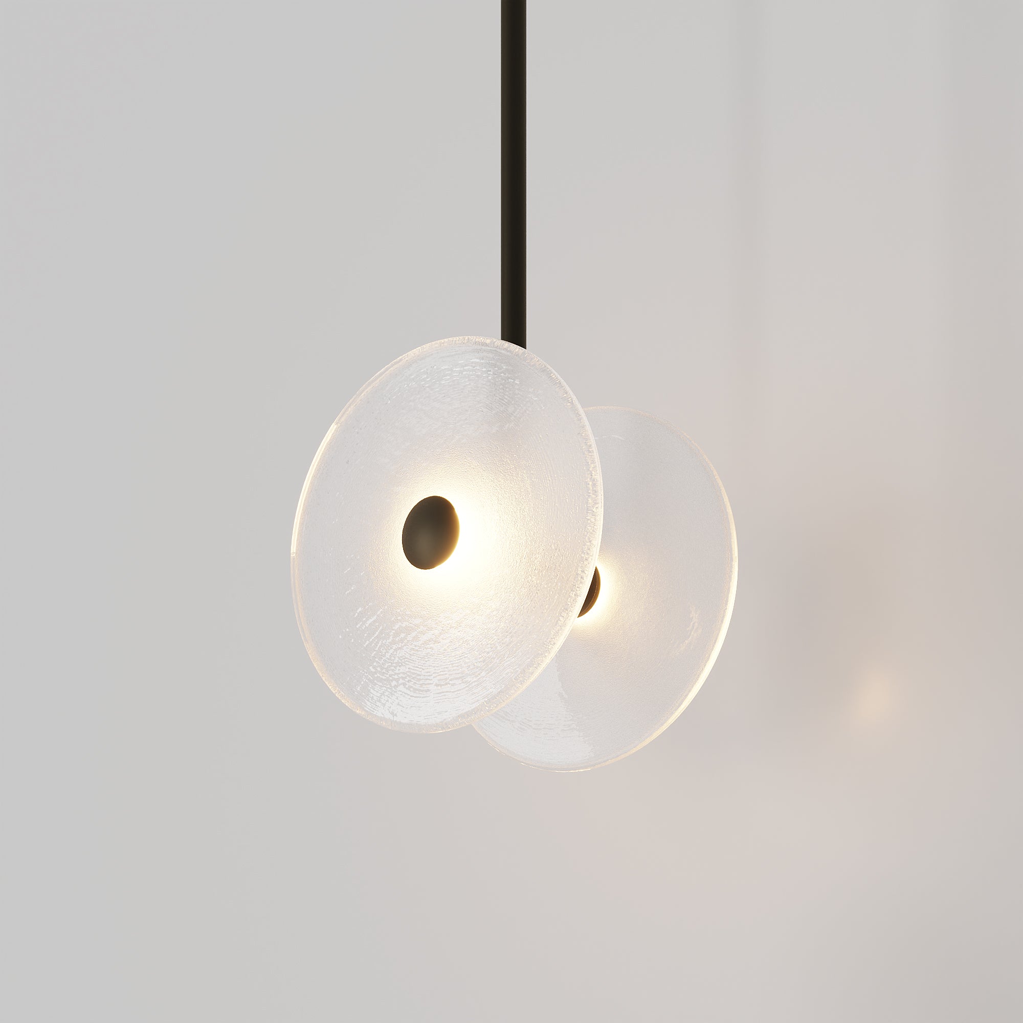 Coral Duo Rod Pendant - Frosted