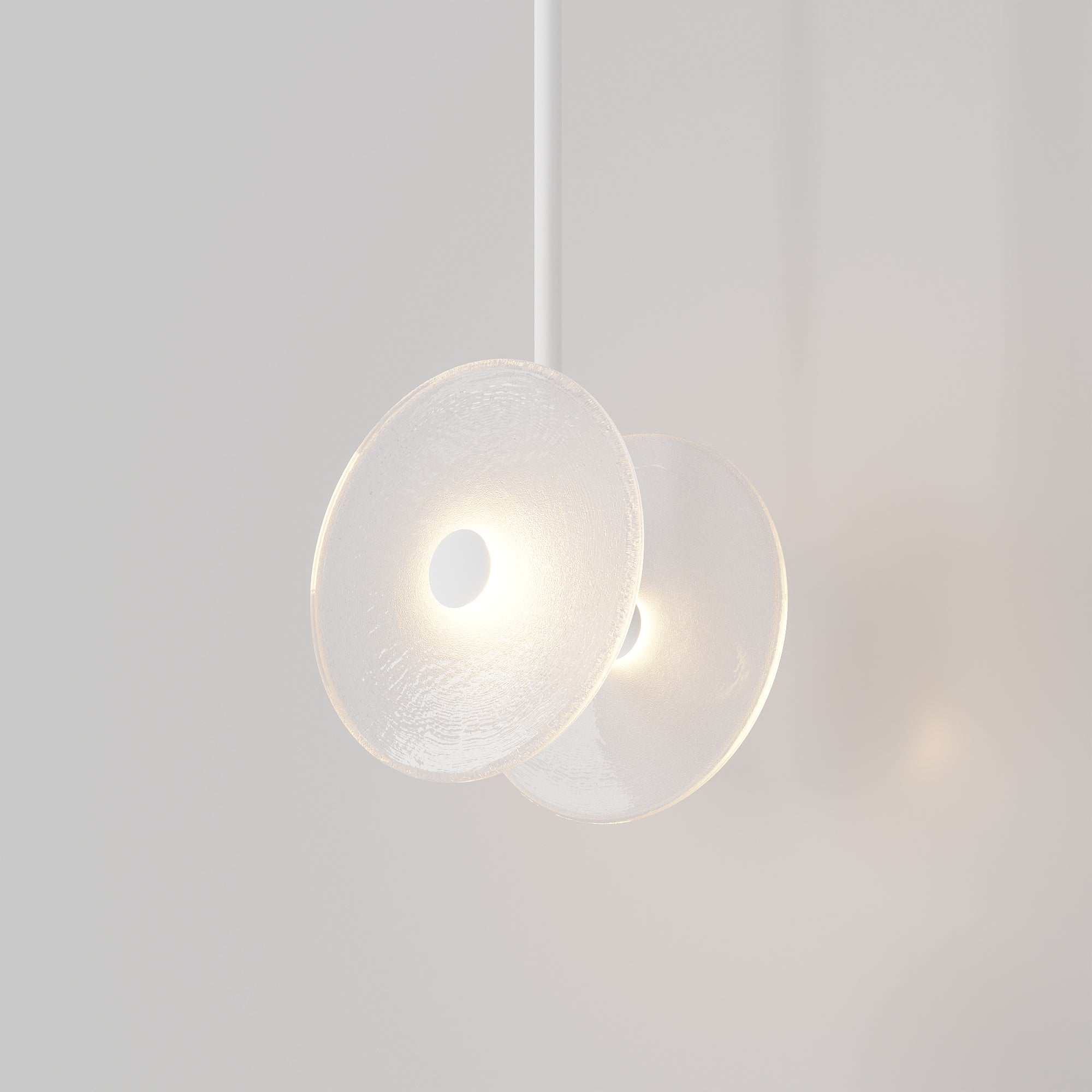 Coral Duo Rod Pendant - Frosted