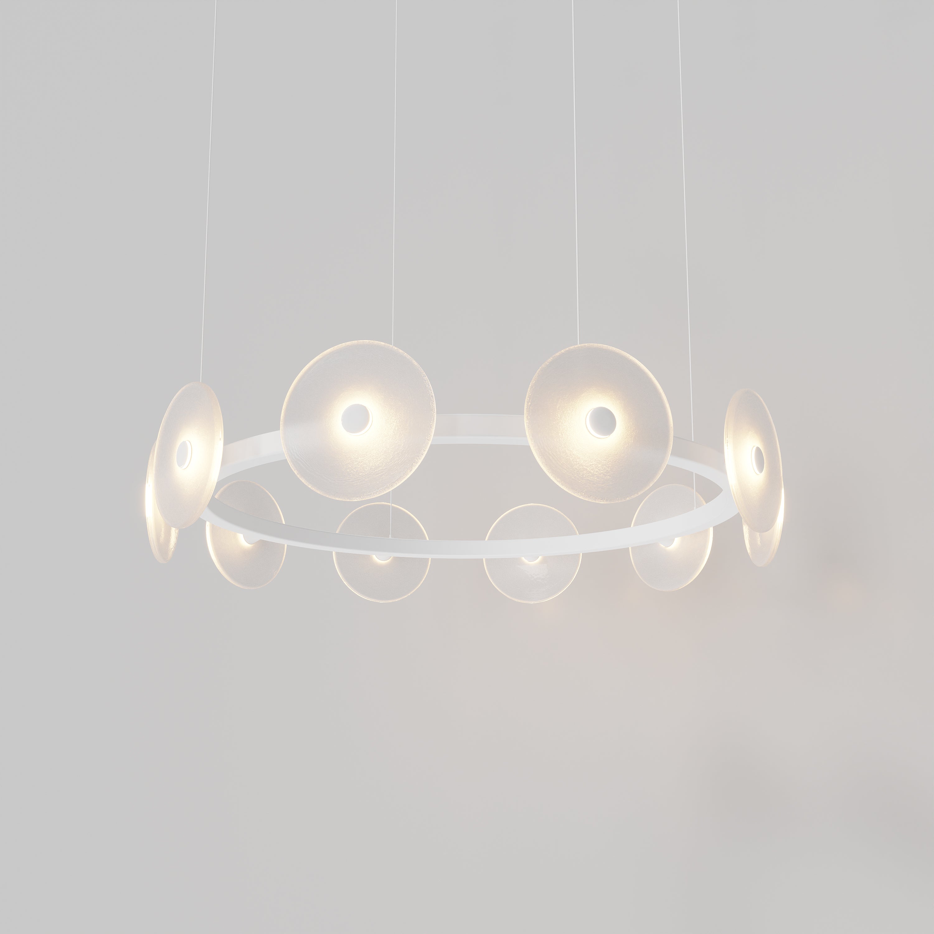 Coral Ring Pendant (10) - Frosted Glass