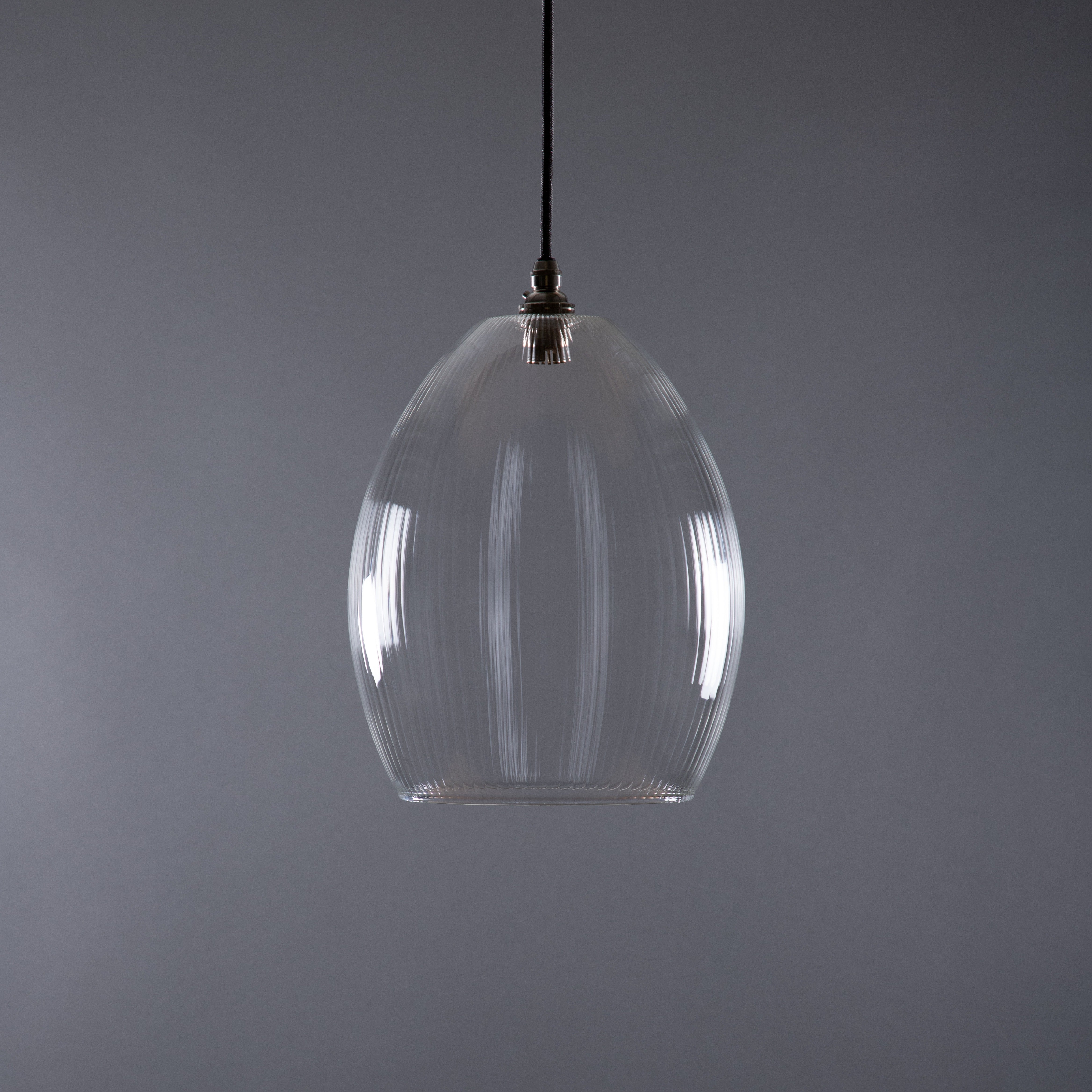 Jules Fine Ribbed Glass Pendant