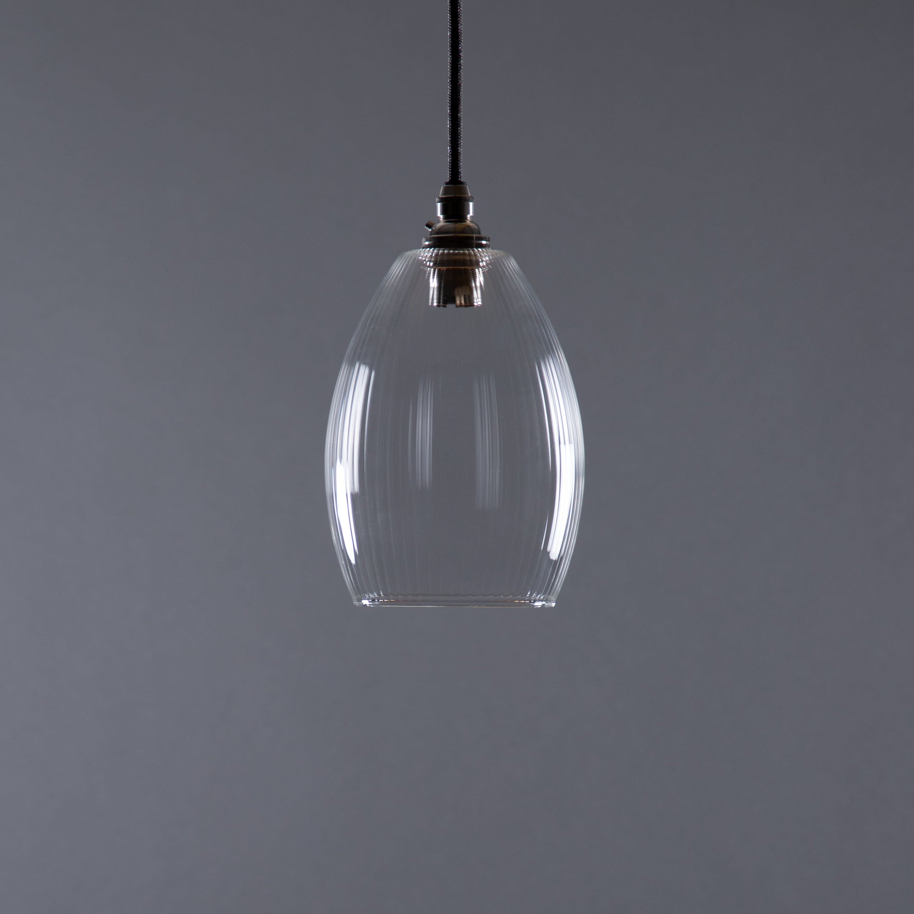 Jules Fine Ribbed Glass Pendant