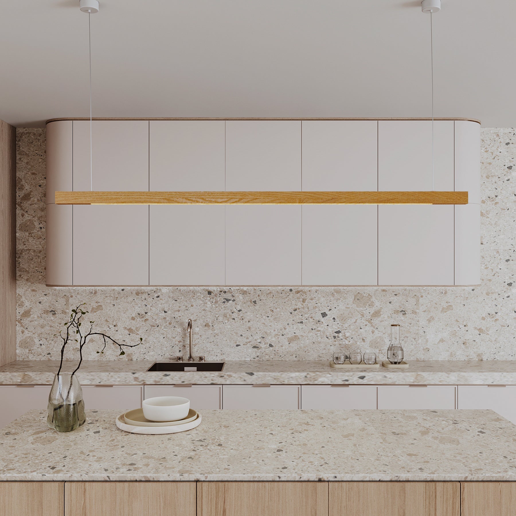 Capsühl Linear | LED Pendant | Oak