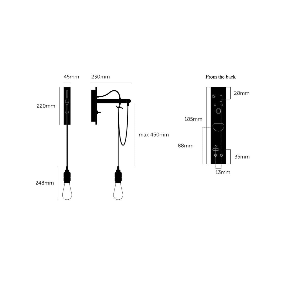 Hooked Wall Light - Nude