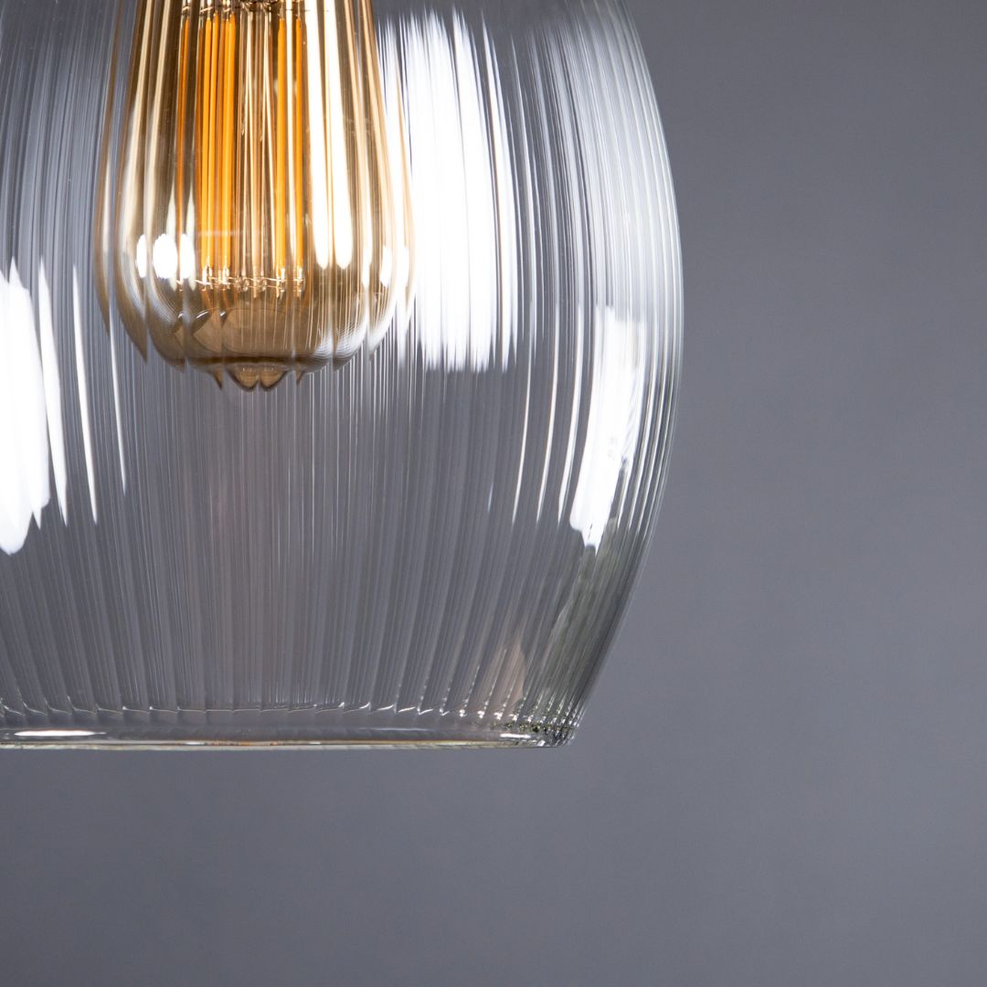 Jules Fine Ribbed Glass Pendant
