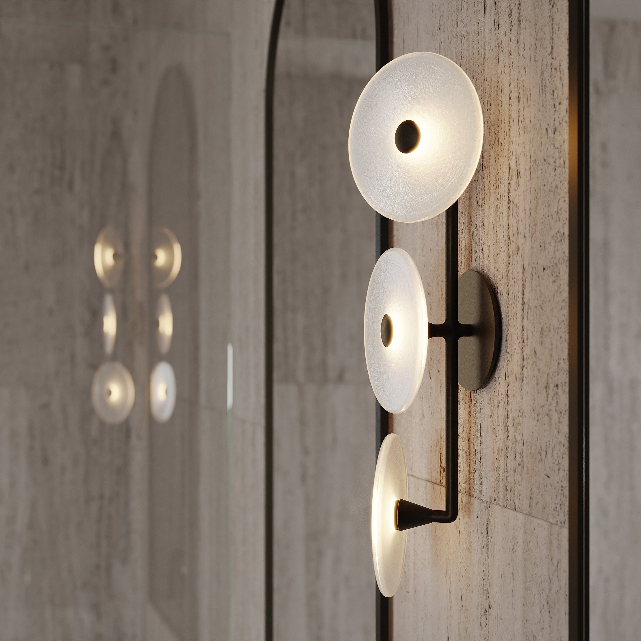 Coral Trio Rod Wall Light - (Off-Centered)