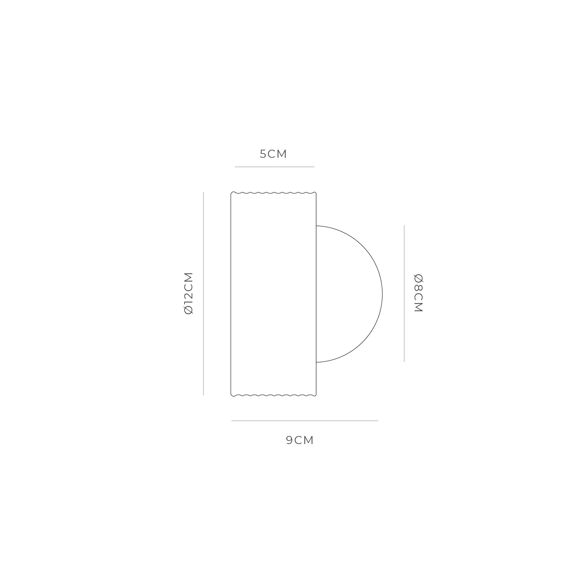 Orb Sur Ribbed Wall Light