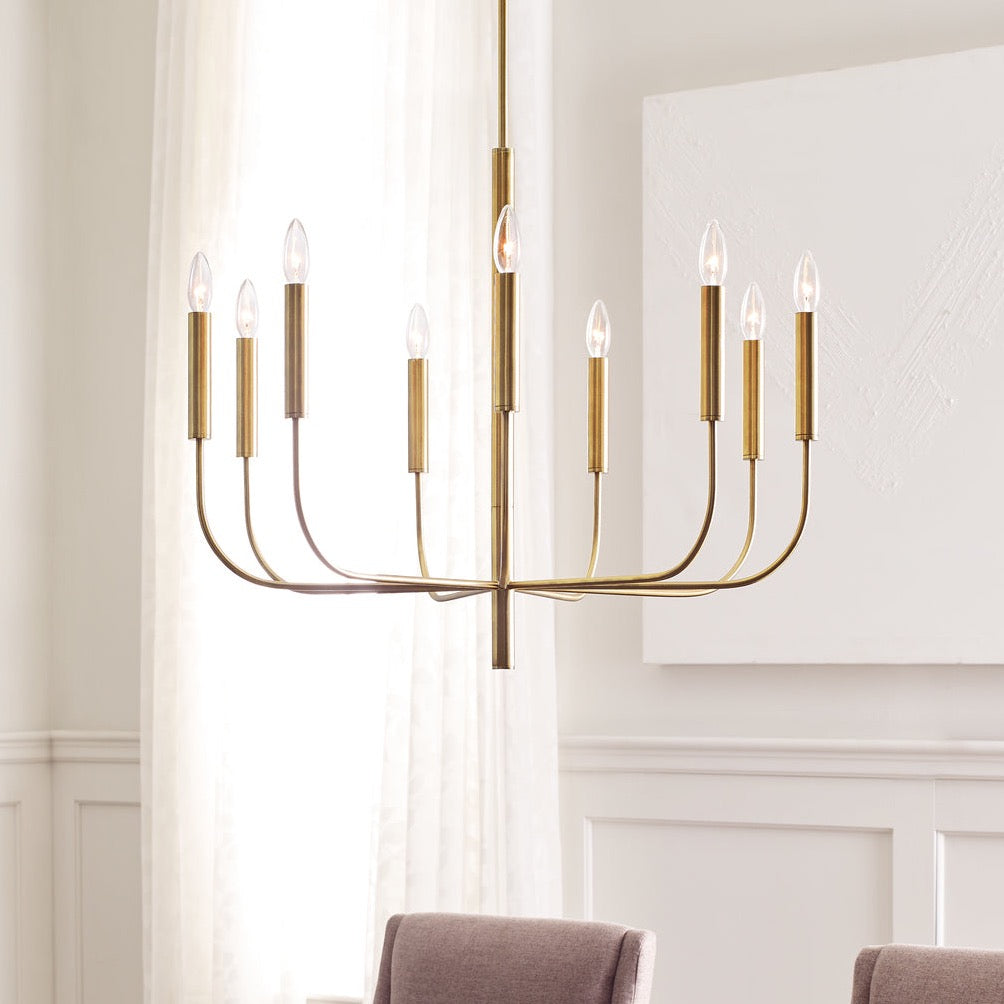 Generation Lighting Brianna 9L Chandelier | Aged Iron Finish