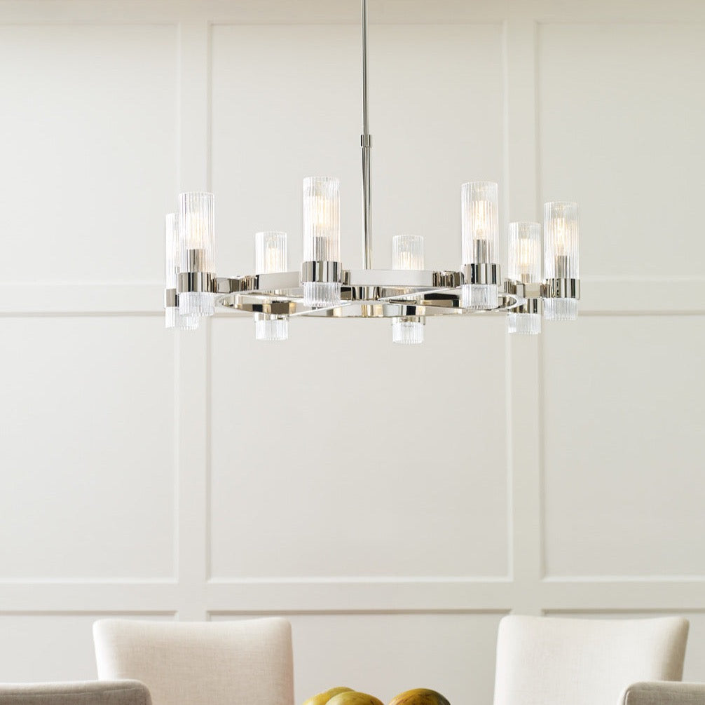Generation Lighting CM Geneva 8L Chandelier | Burnished Brass Finish