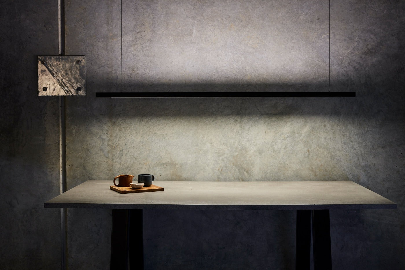 Linear Black LED Pendant Light from Social Light