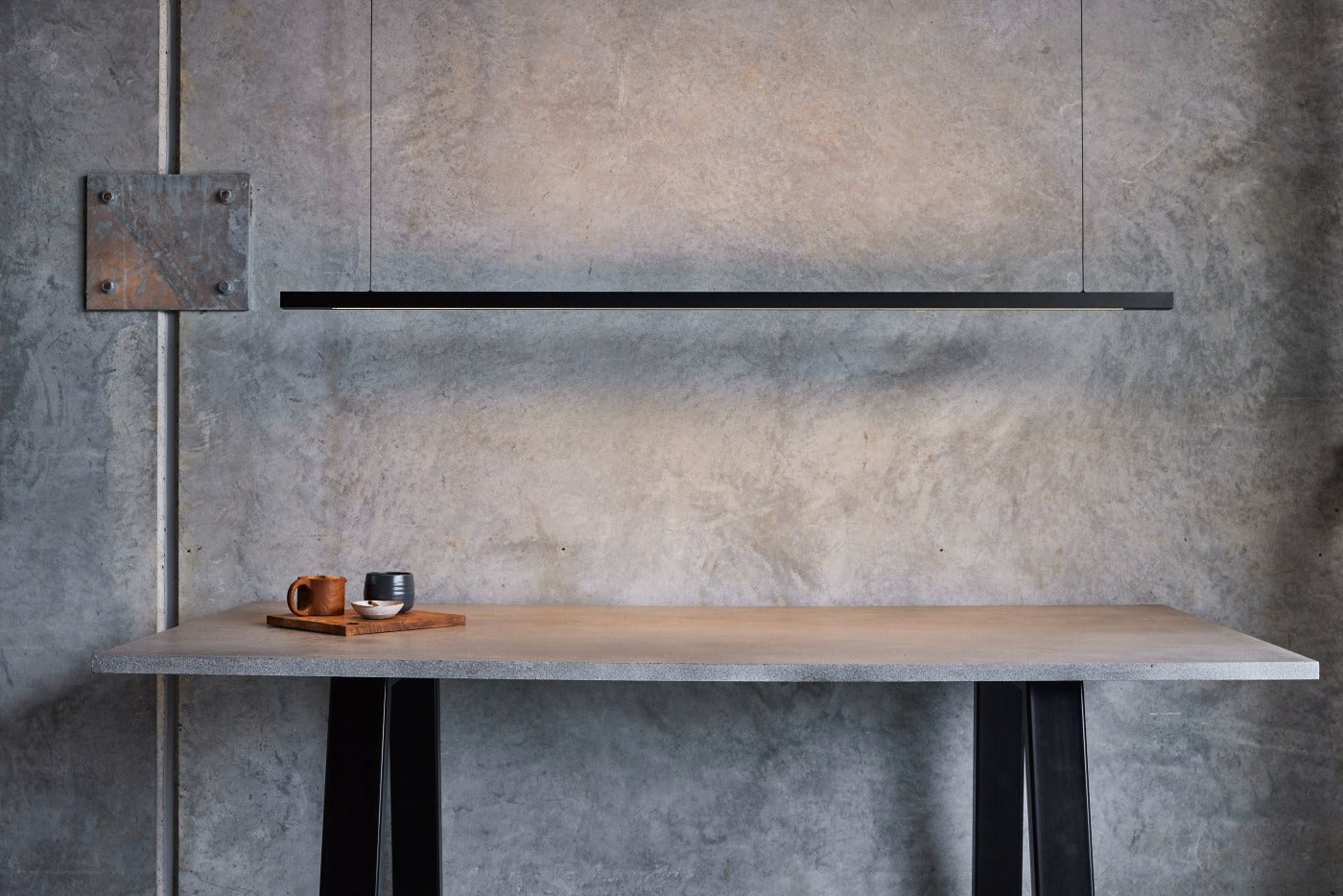 Linear Black LED Pendant Light from Social Light