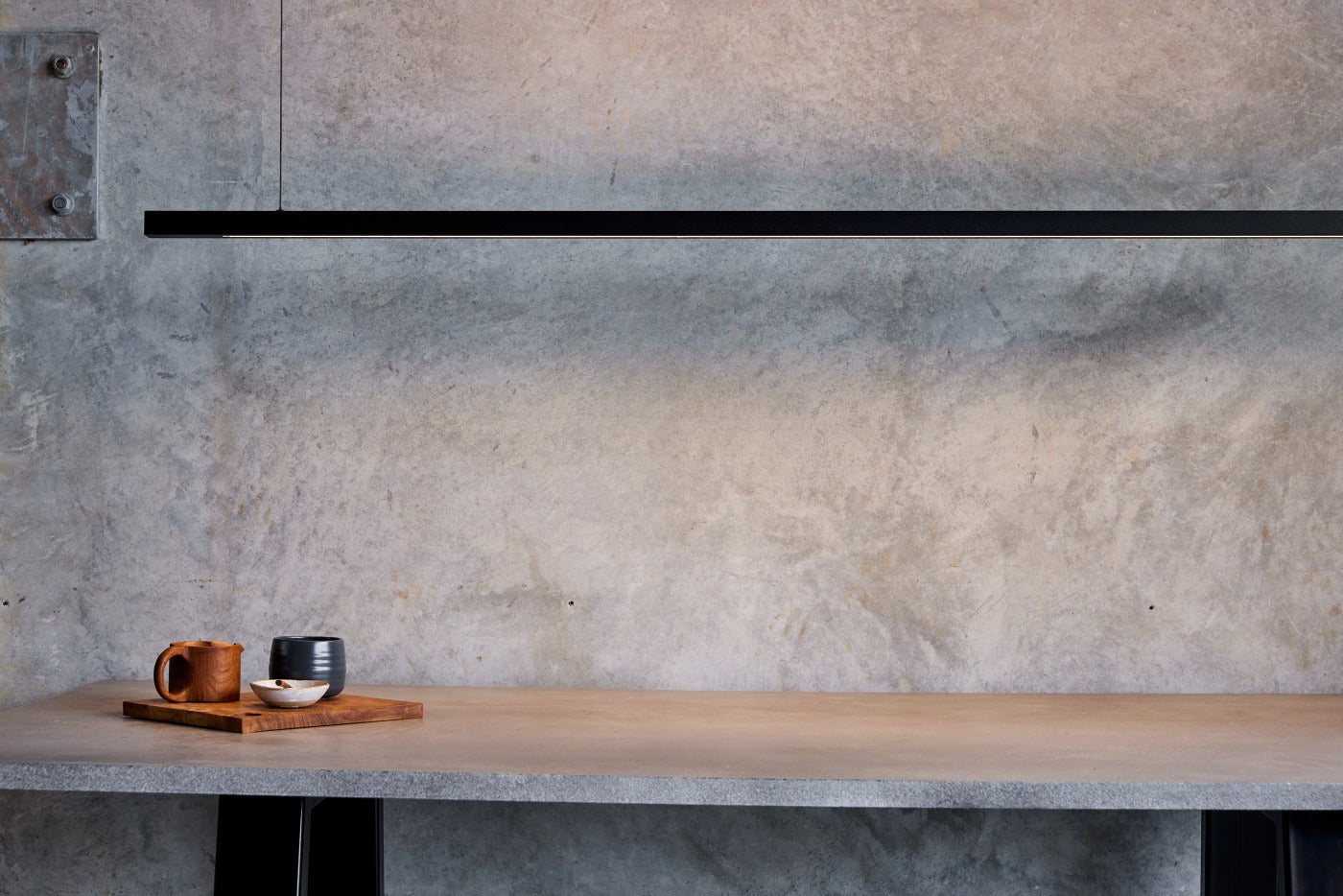 Linear Black LED Pendant Light from Social Light