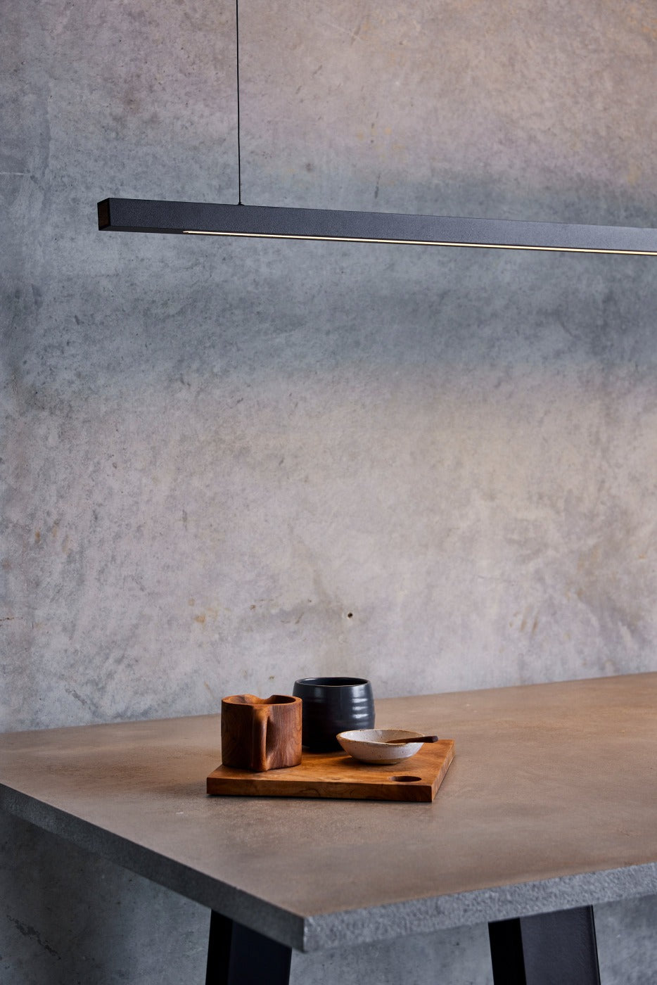 Linear Black LED Pendant Light from Social Light