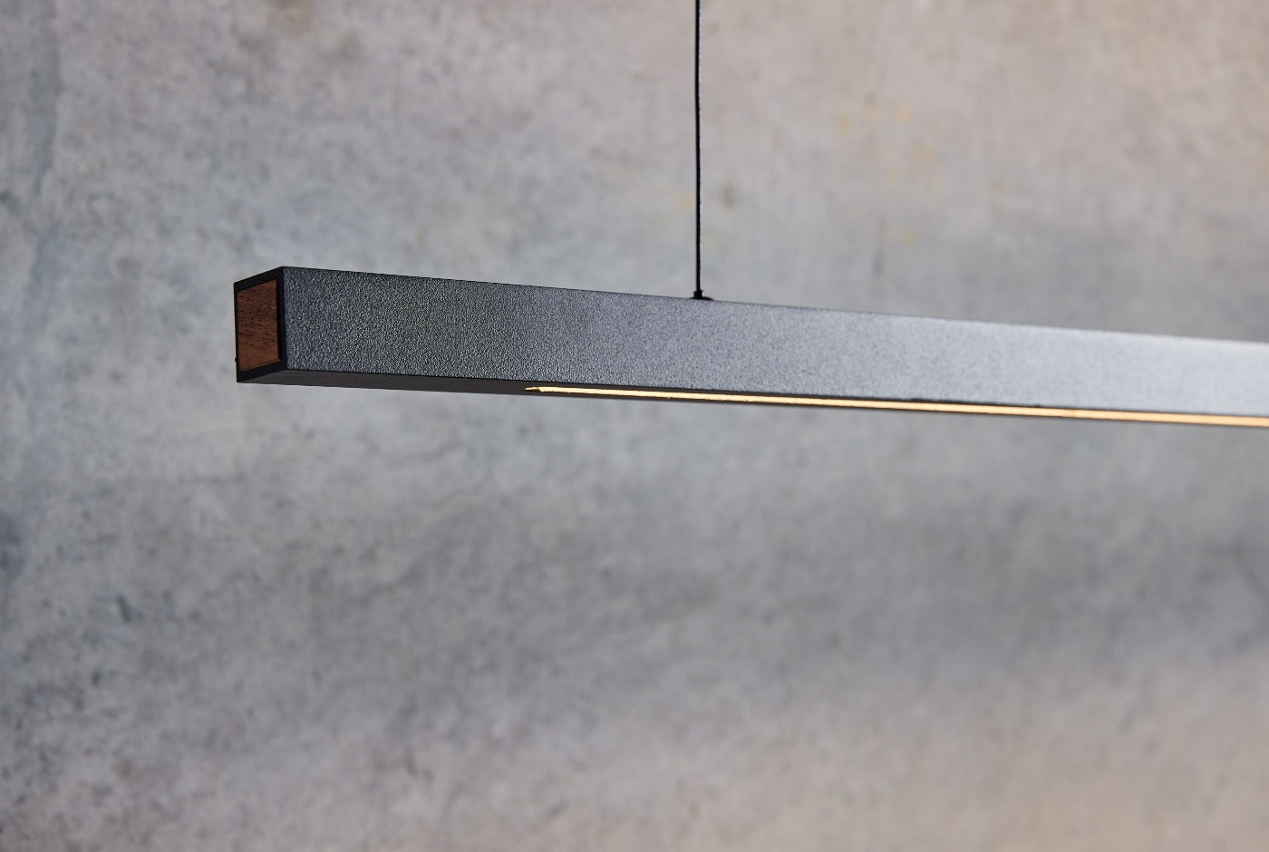 Linear Black LED Pendant Light from Social Light
