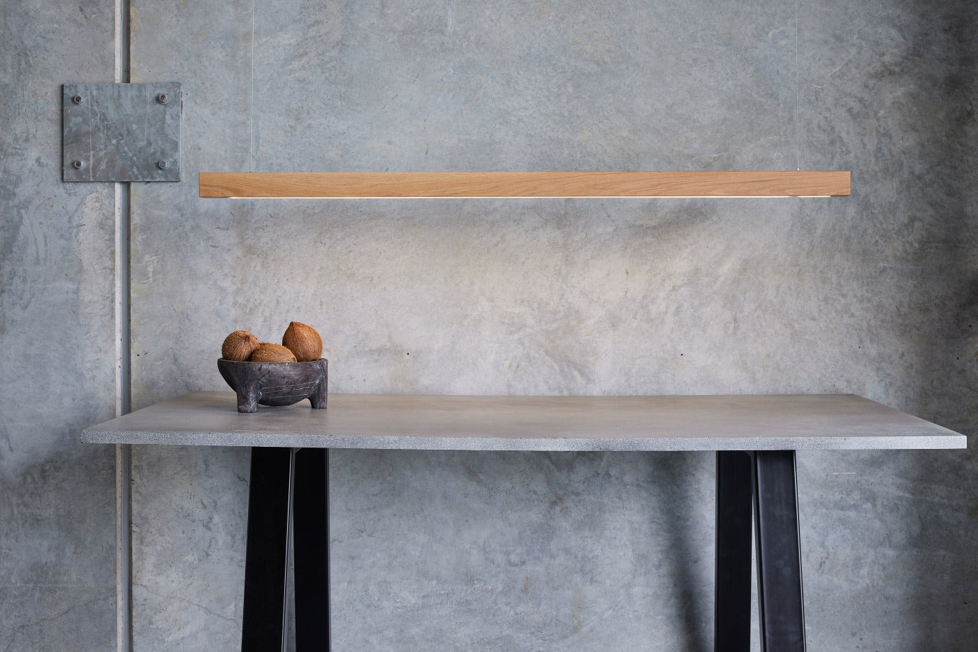 Linear Oak LED Pendant Light from Social Light