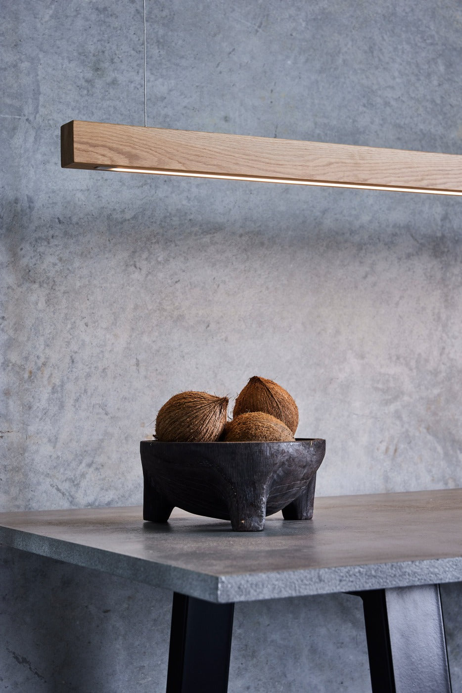Linear Oak LED Pendant Light from Social Light