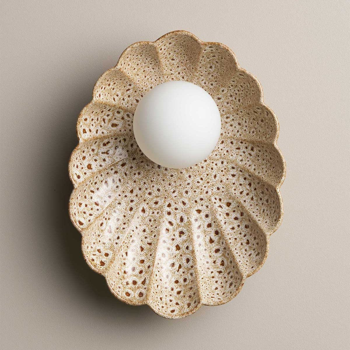 Ceramic Wall Oyster Sconce Light