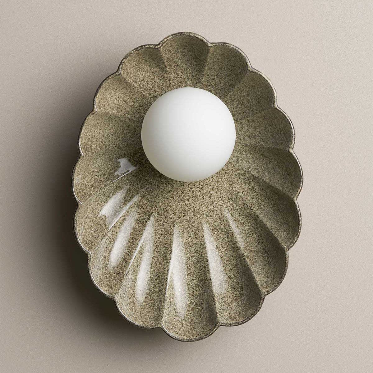 Ceramic Wall Oyster Sconce Light