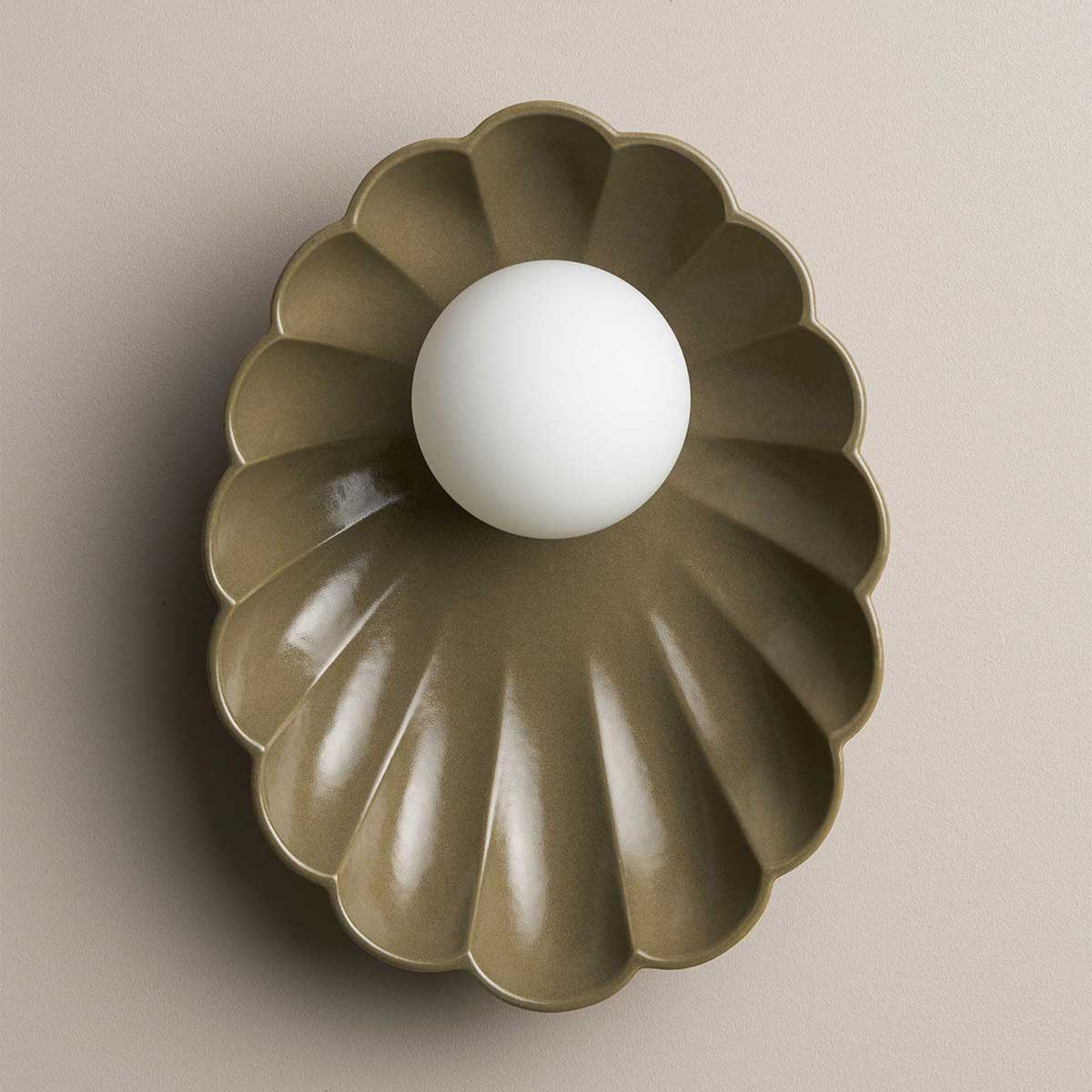 Ceramic Wall Oyster Sconce Light