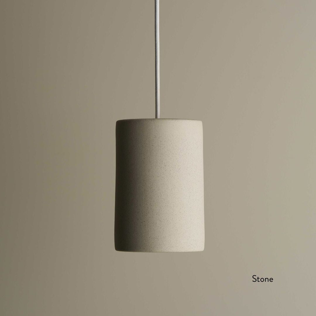 Ceramic Pendant Cylinder Light Large