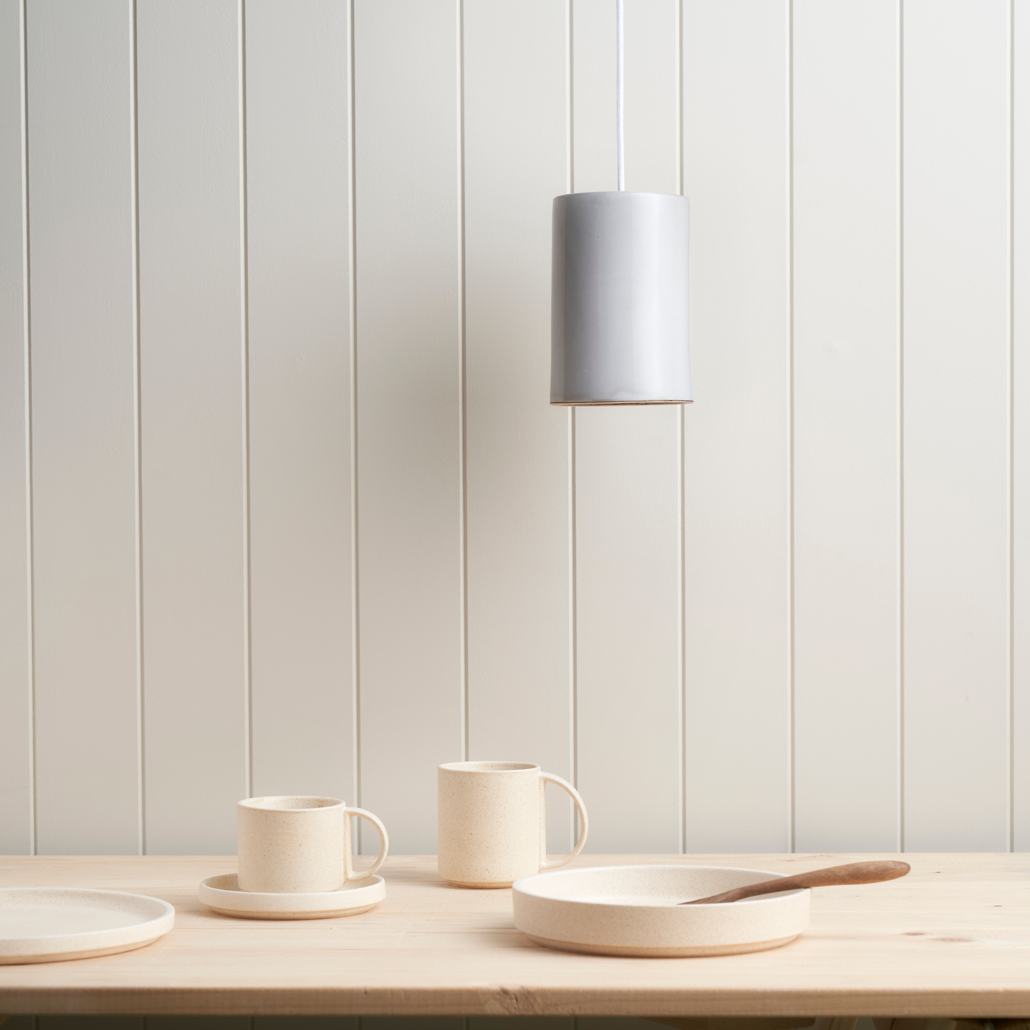 Ceramic Pendant Cylinder Light Large