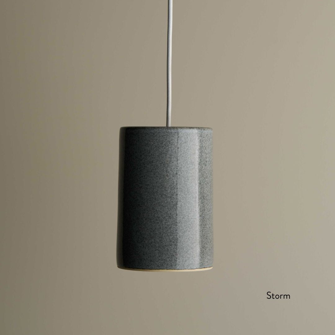 Ceramic Pendant Cylinder Light Large
