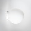 White spherical wall light fixture on a white background