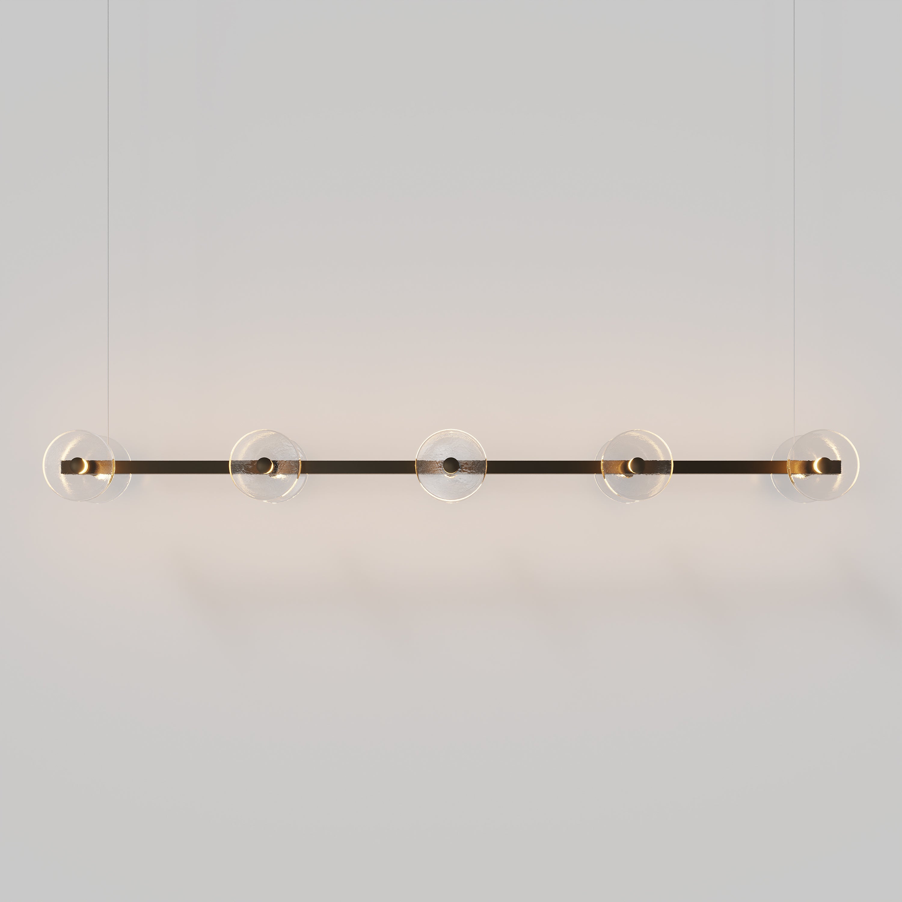 Coral Linear Bar Pendant - Clear Glass