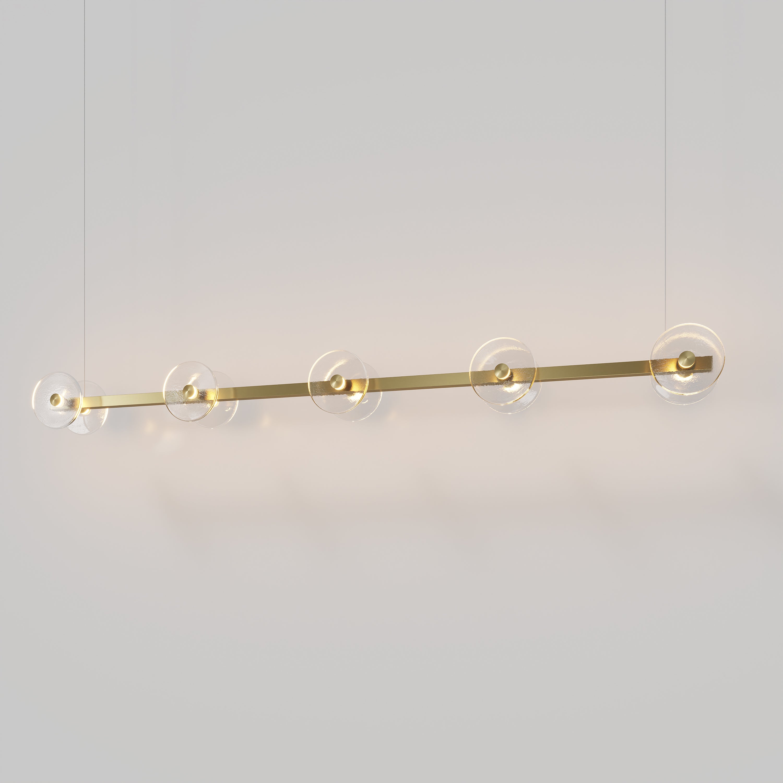 Coral Linear Bar Pendant - Clear Glass