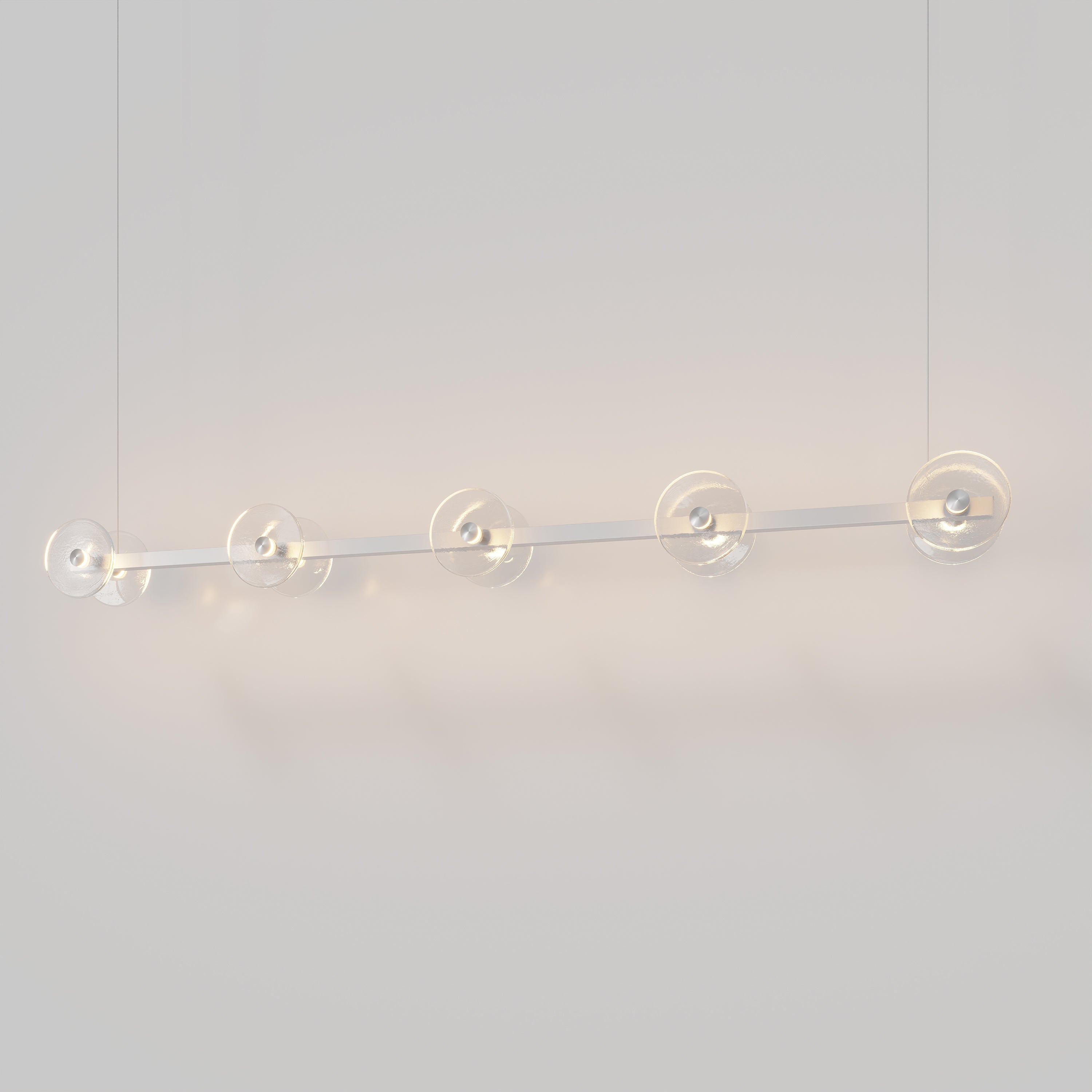 Coral Linear Bar Pendant - Clear Glass