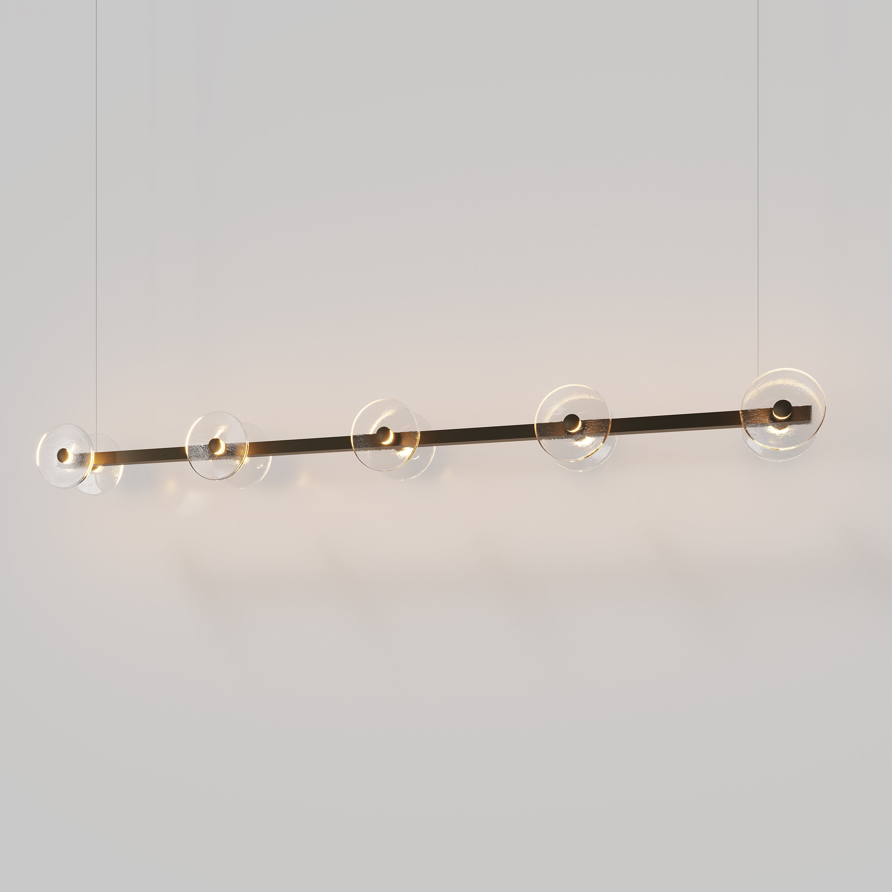 Coral Linear Bar Pendant - Clear Glass