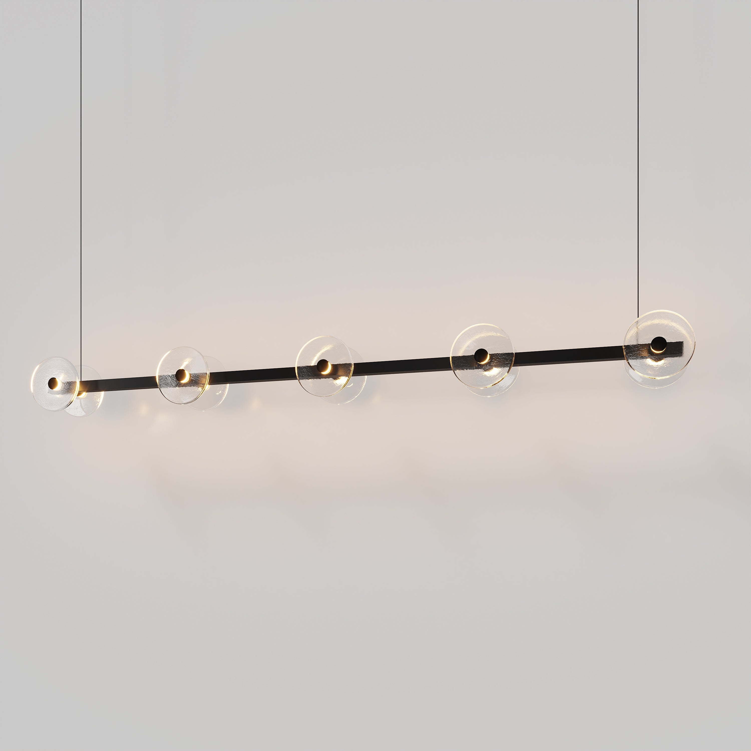 Coral Linear Bar Pendant - Clear Glass