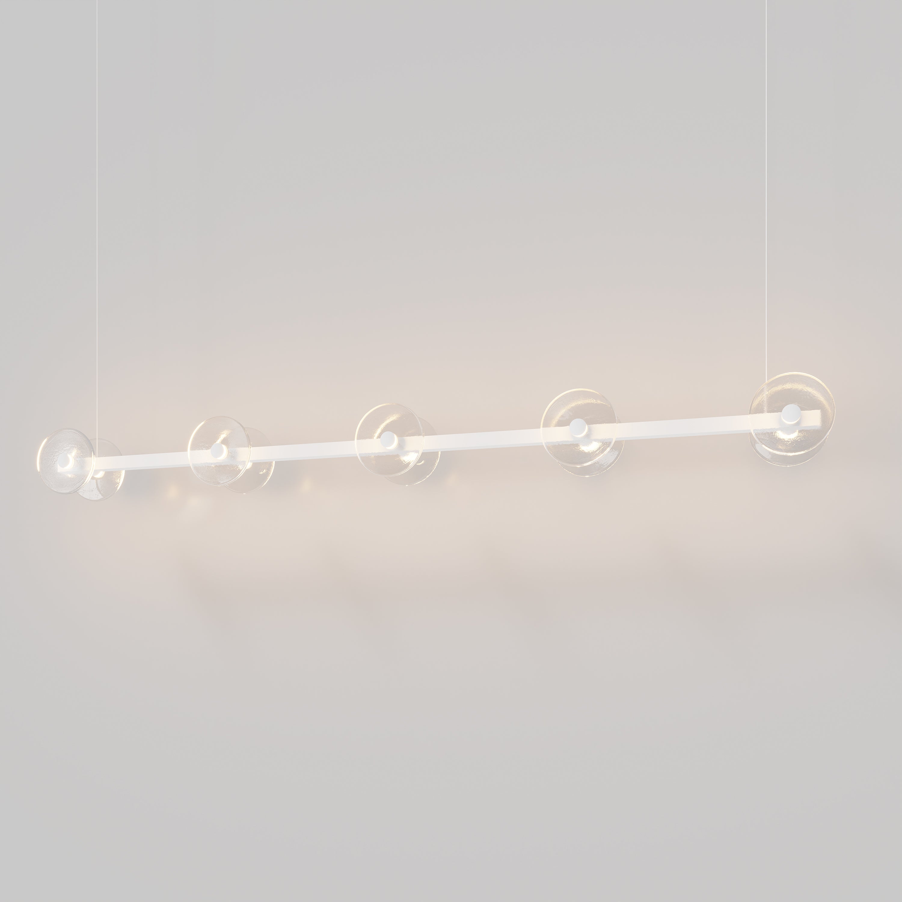 Coral Linear Bar Pendant - Clear Glass