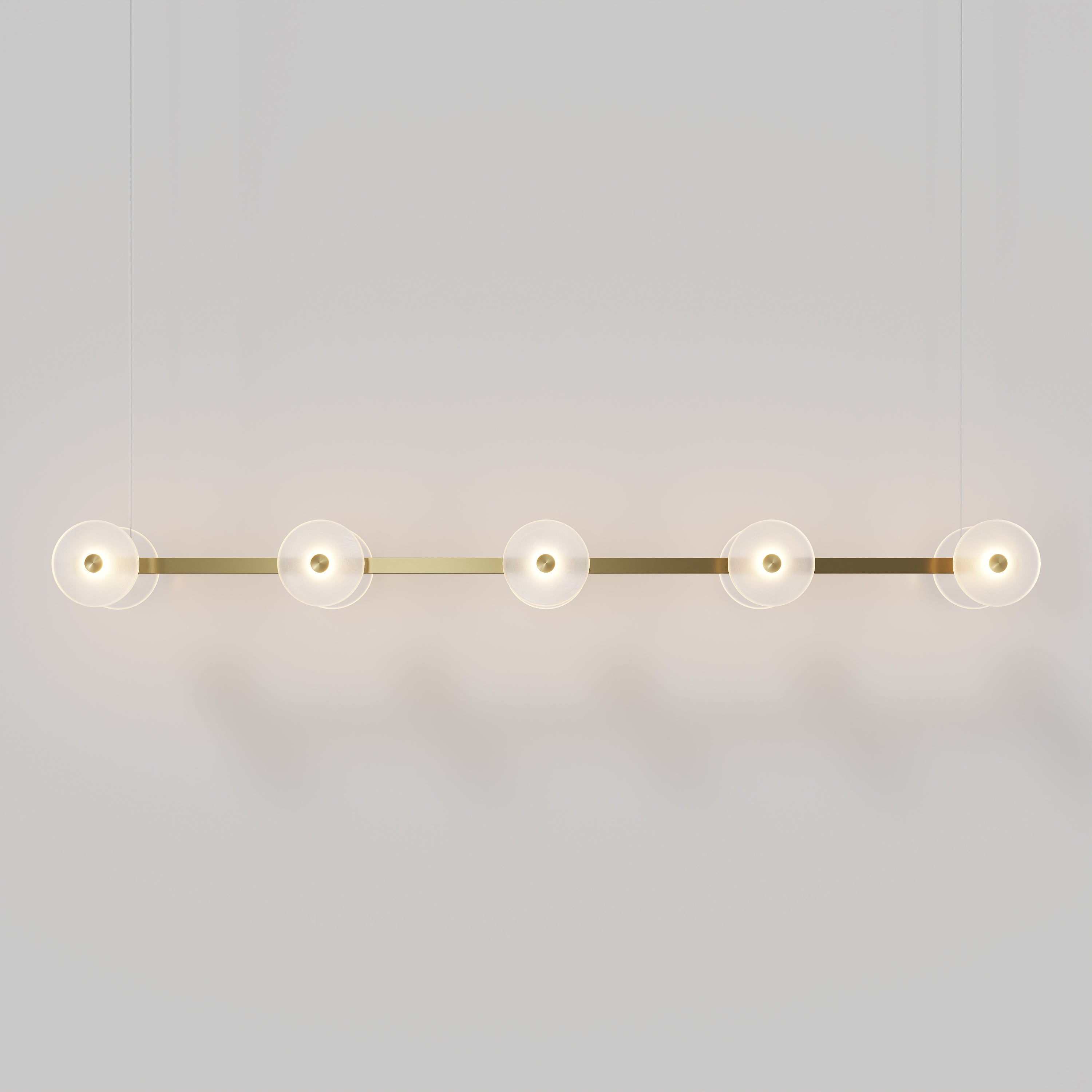 Coral Linear Bar Pendant - Frosted Glass