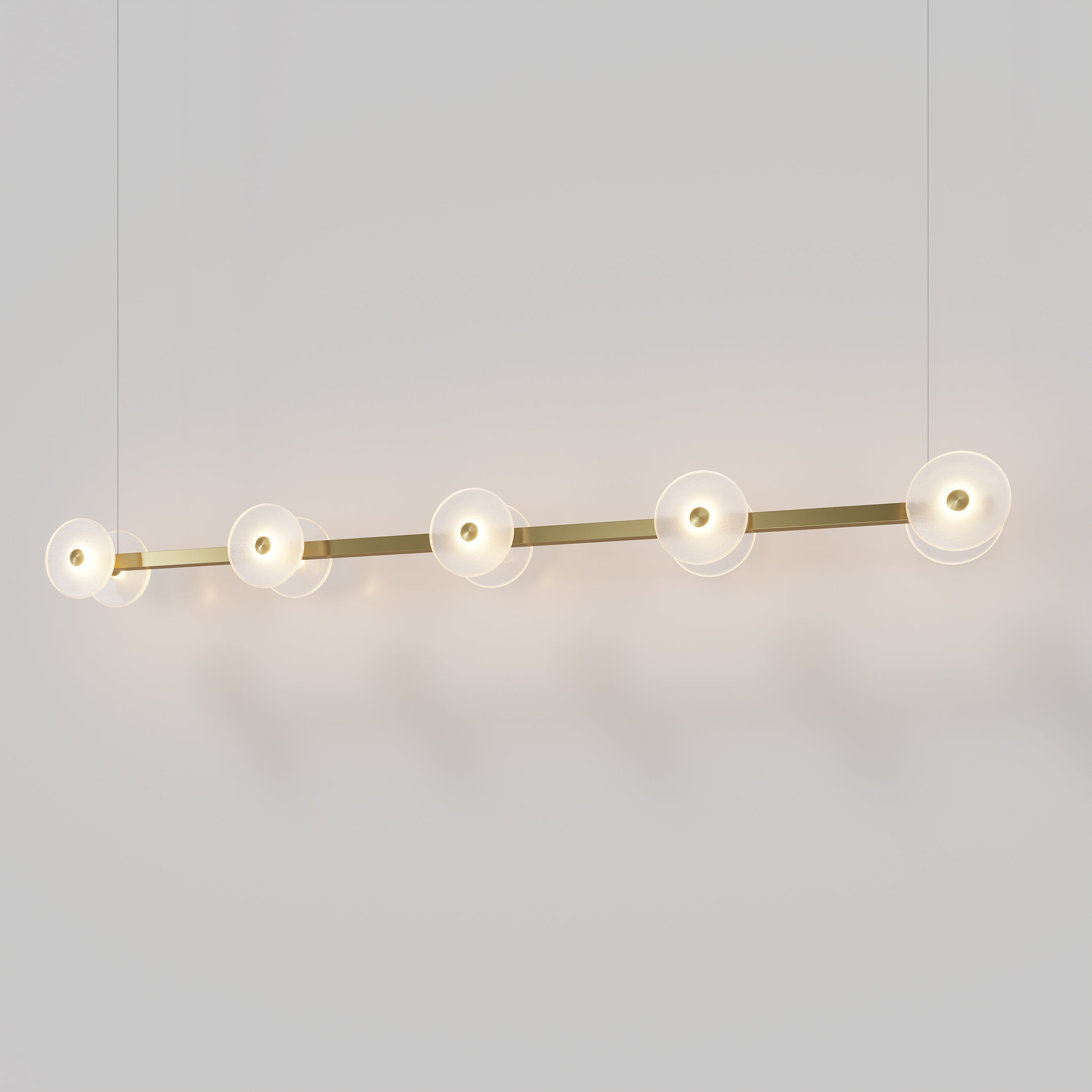 Coral Linear Bar Pendant - Frosted Glass