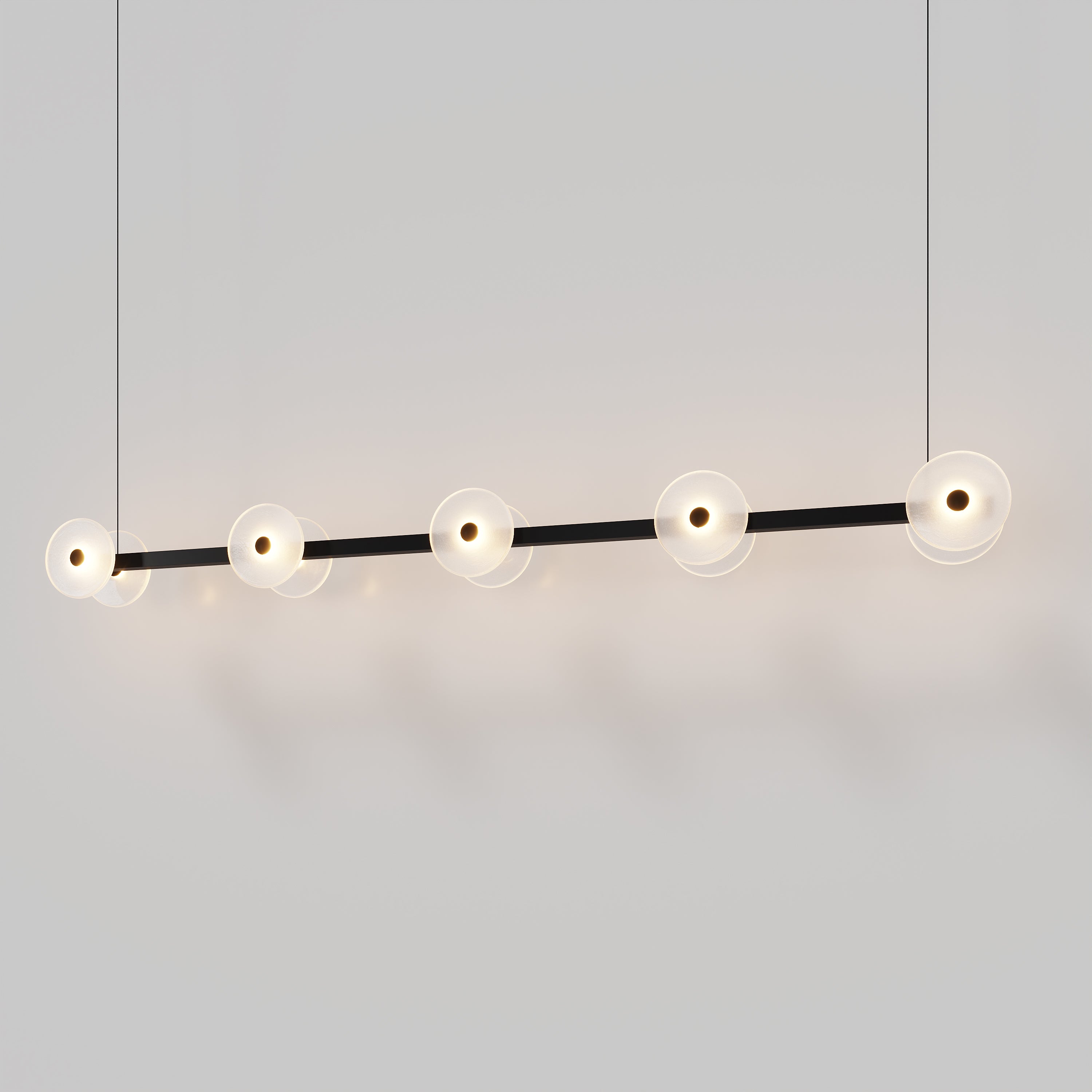 Coral Linear Bar Pendant - Frosted Glass