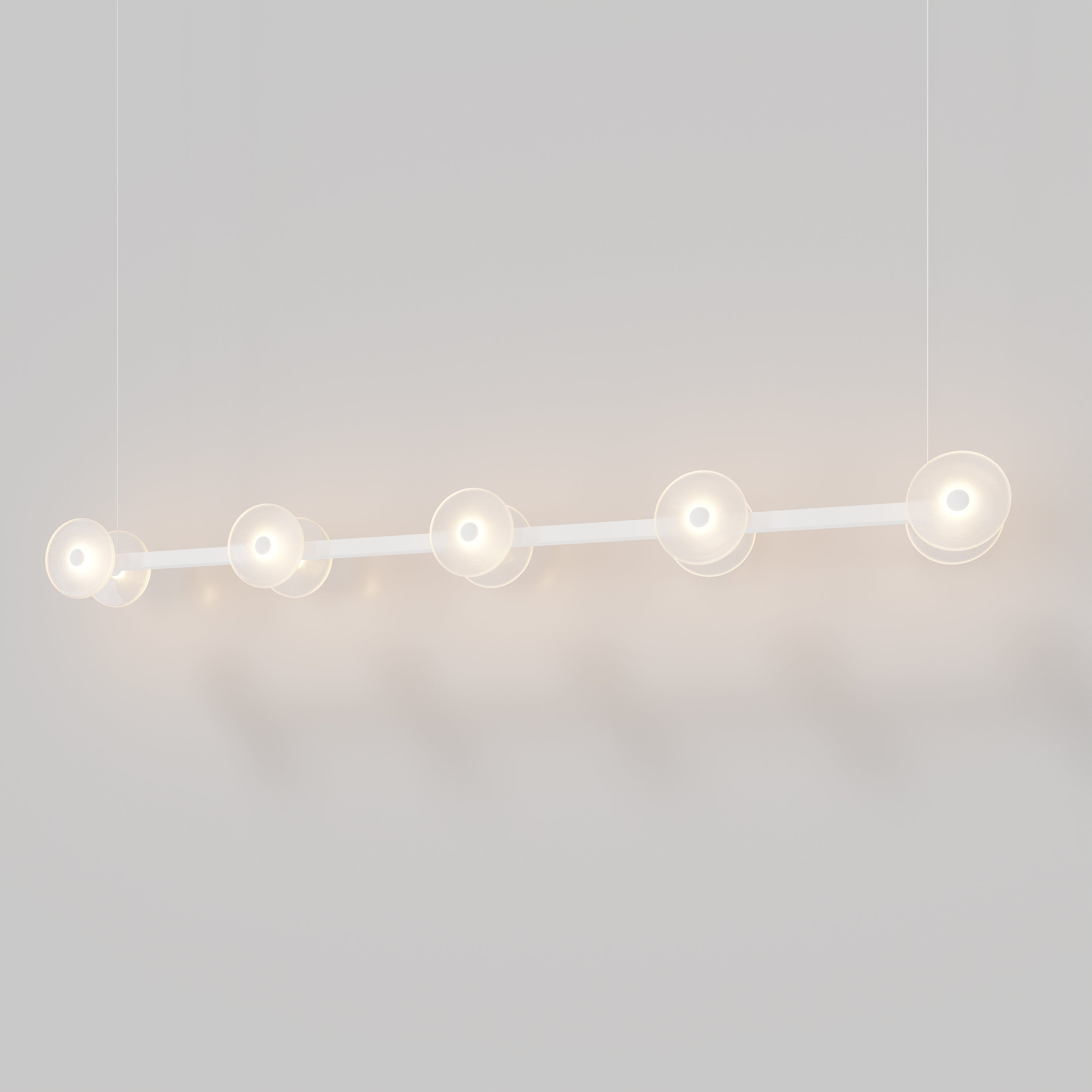 Coral Linear Bar Pendant - Frosted Glass