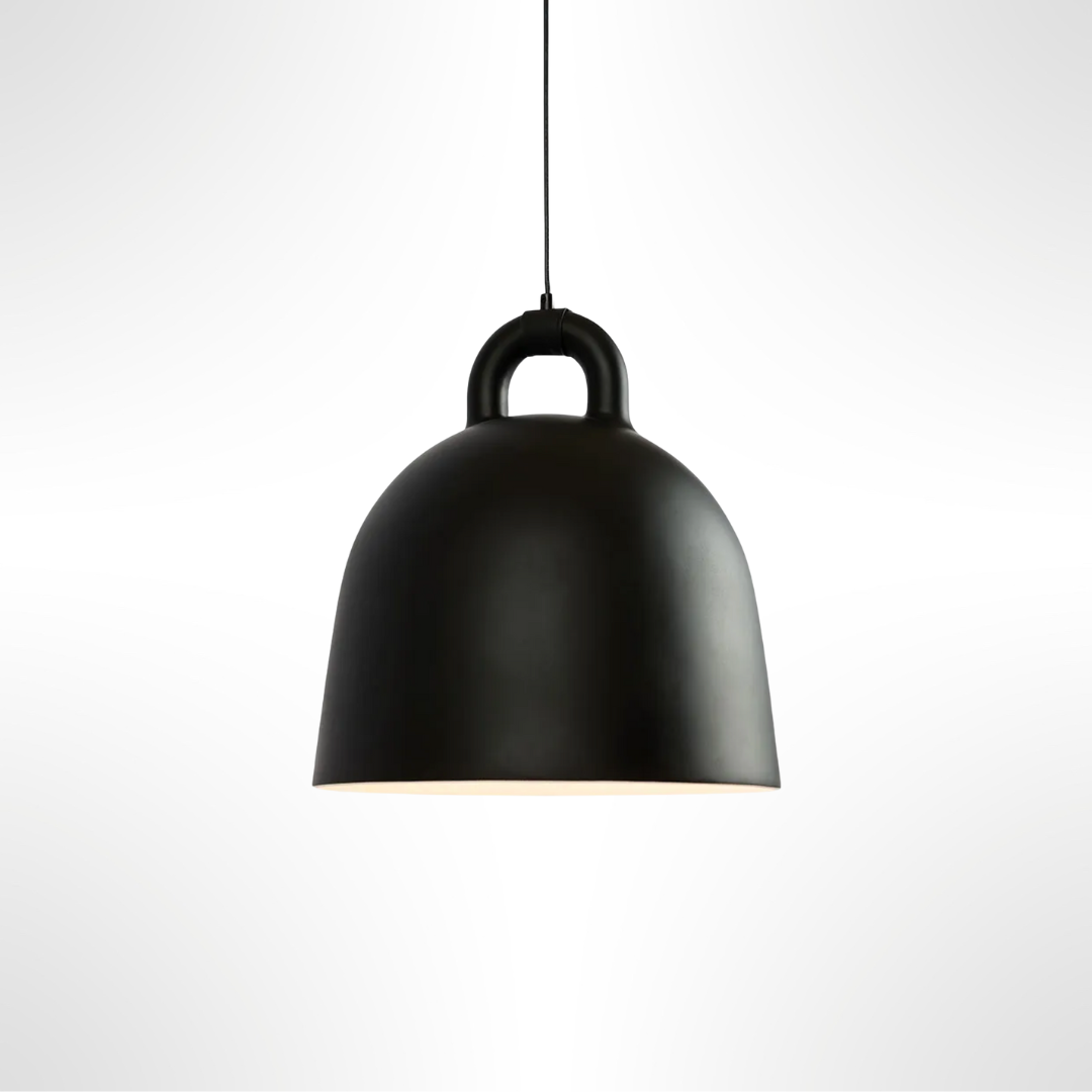 Black Enzo pendant lamp on a white background