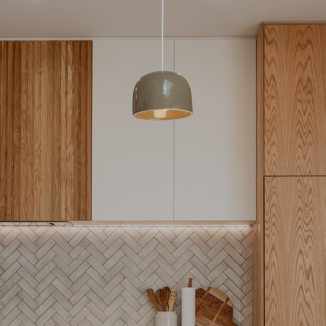 Ceramic Pendant Bell Light Large