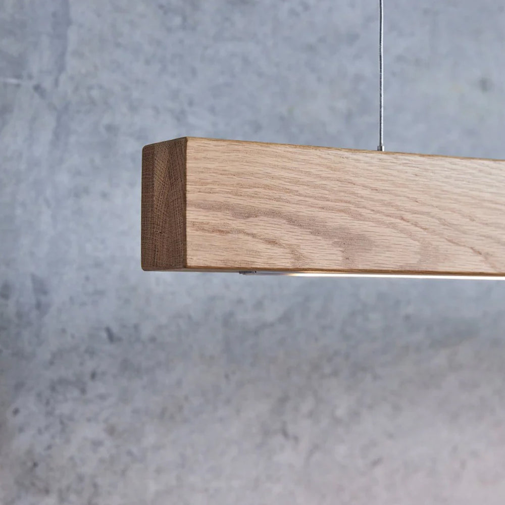 Custom LED Linear Pendant | Oak | Made in NZ by Social Light